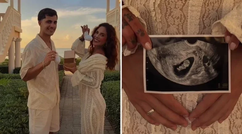 Tati Zaqui confirma gravidez e Mateus celebra: "Agora somos 3"