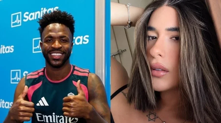Vini Jr.: curtiu foto de Nina Hoffmann com emoji de surpresa