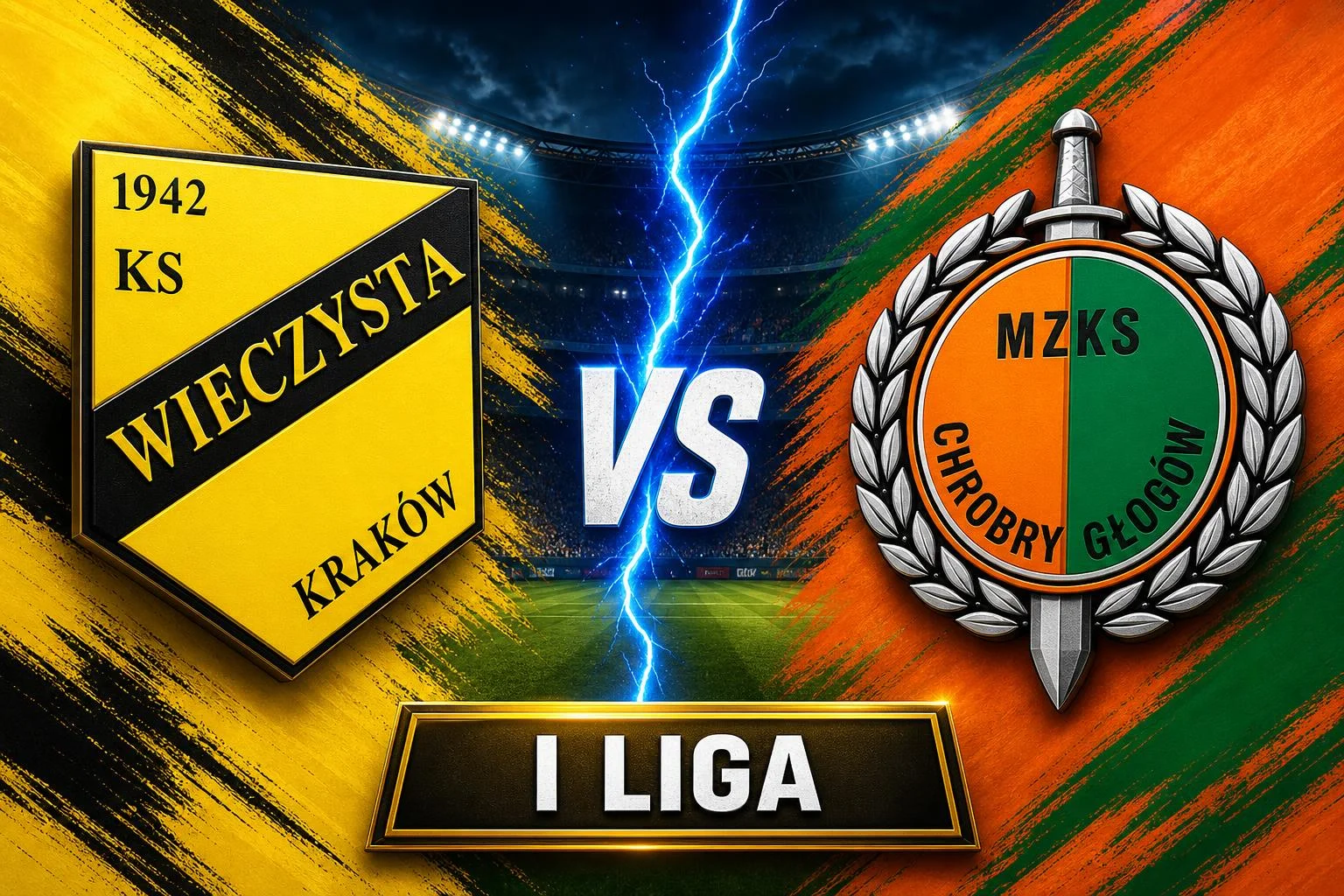 Wieczysta Kraków x Chrobry Głogów ao vivo — I Liga