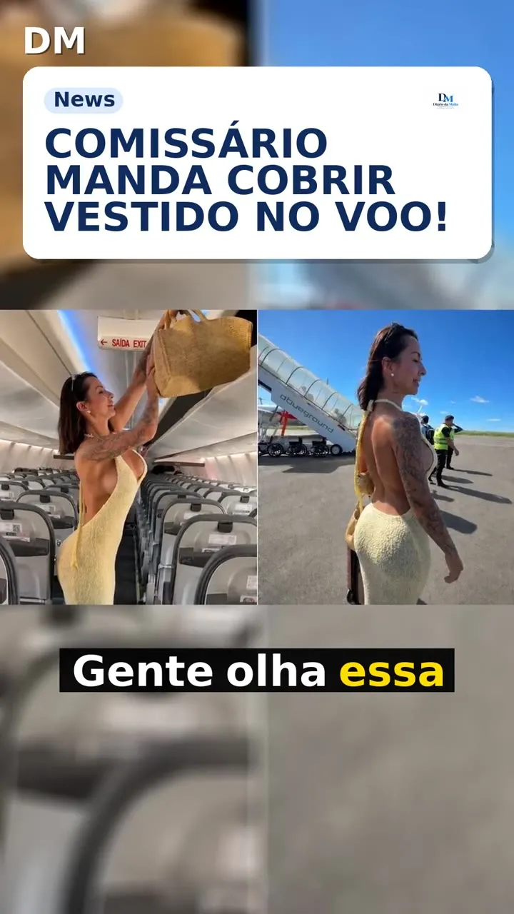 Karol Rosalin foi orientada a cobrir vestido durante voo