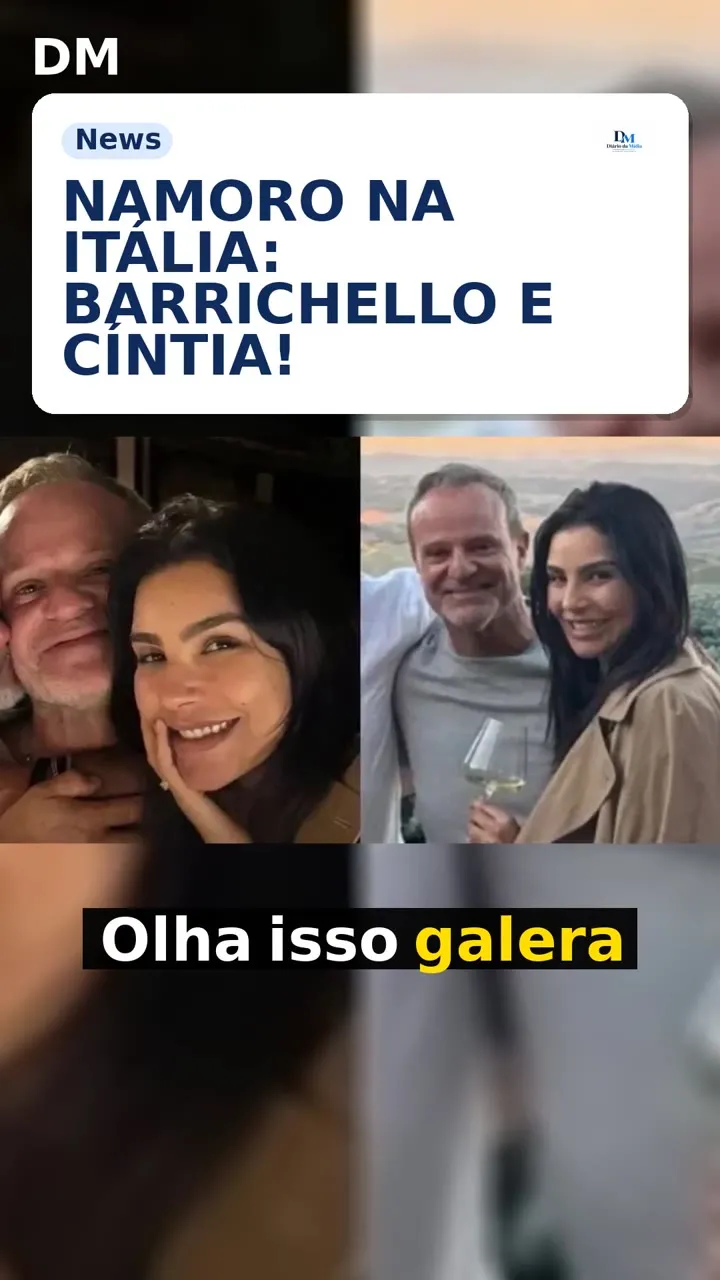 Cíntia Chagas aparece com Rubens Barrichello em viagem à Itália
