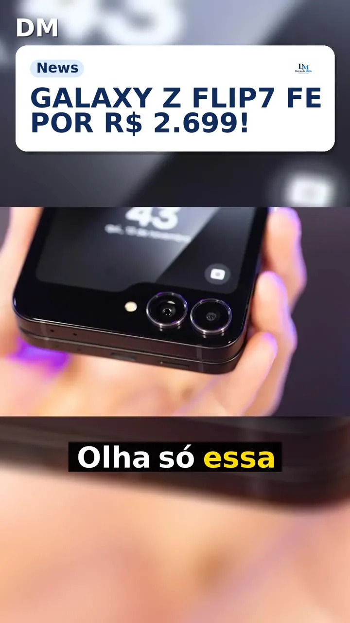Galaxy Z Flip7 FE: dobrável cai para R$ 2.699 com cupom