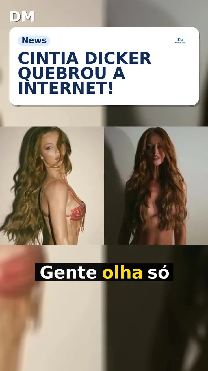 Cintia Dicker posa de topless e mostra biquíni de strass