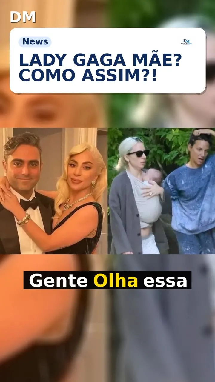 Lady Gaga é mãe pela primeira vez e é flagrada com o bebê em canguru