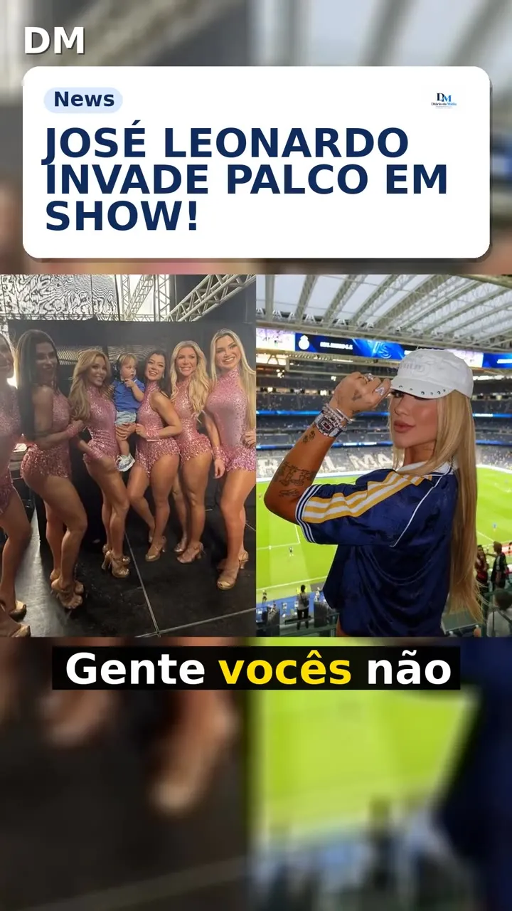 José Leonardo invade palco e chama bailarinas de "lindas"