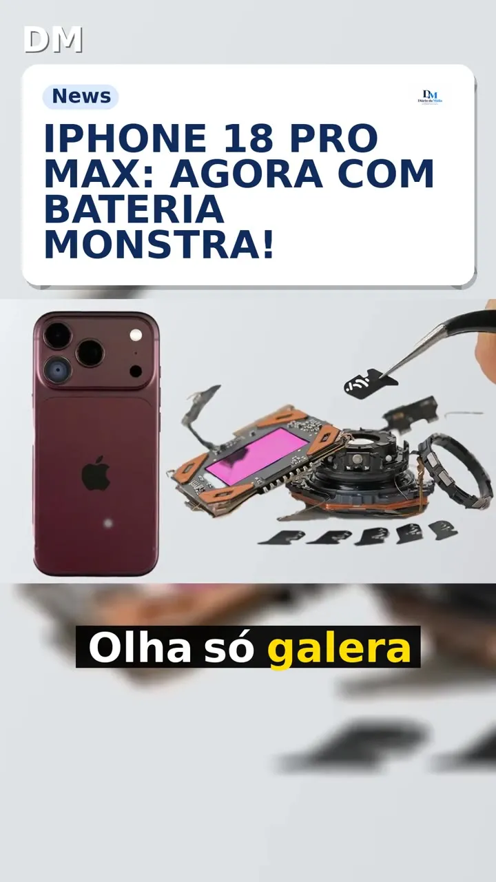 iPhone 18 Pro: Pro Max tem bateria de 5.567 mAh