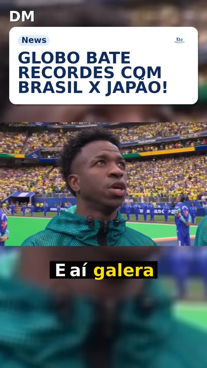 Globo atinge 32,93 pontos em Brasil x Japão; streaming sobe
