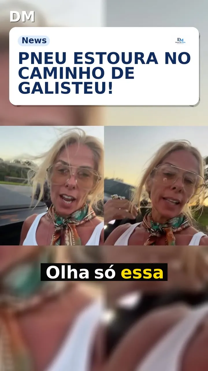 Adriane Galisteu: pneu estoura a caminho de A Fazenda 18