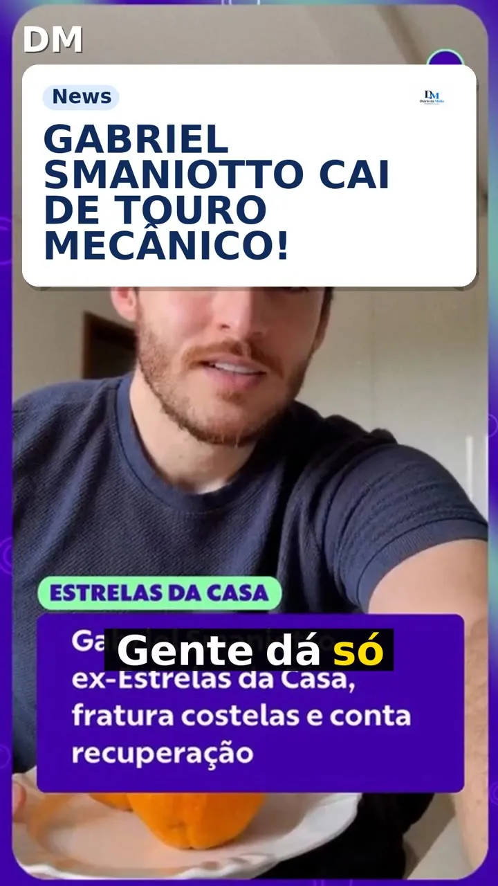 Gabriel Smaniotto fratura duas costelas; namorada cuida