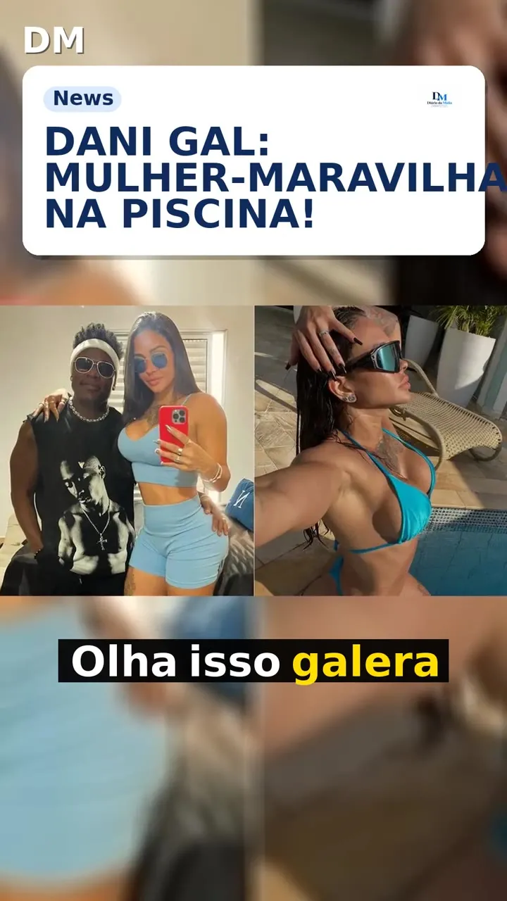 Dani Gal: biquíni na piscina rende elogios e comparação com “Mulher‑Maravilha”