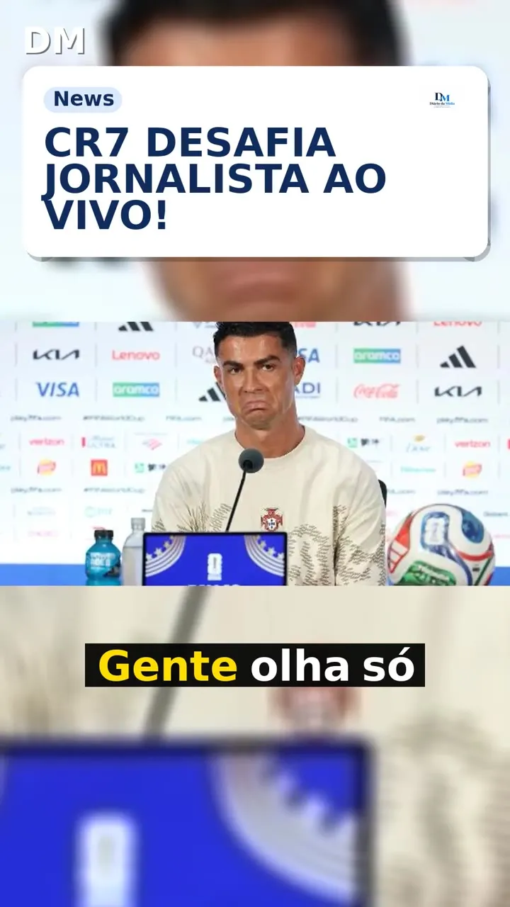 CR7 aponta jornalista e desafia: 'quero uma pergunta boa'